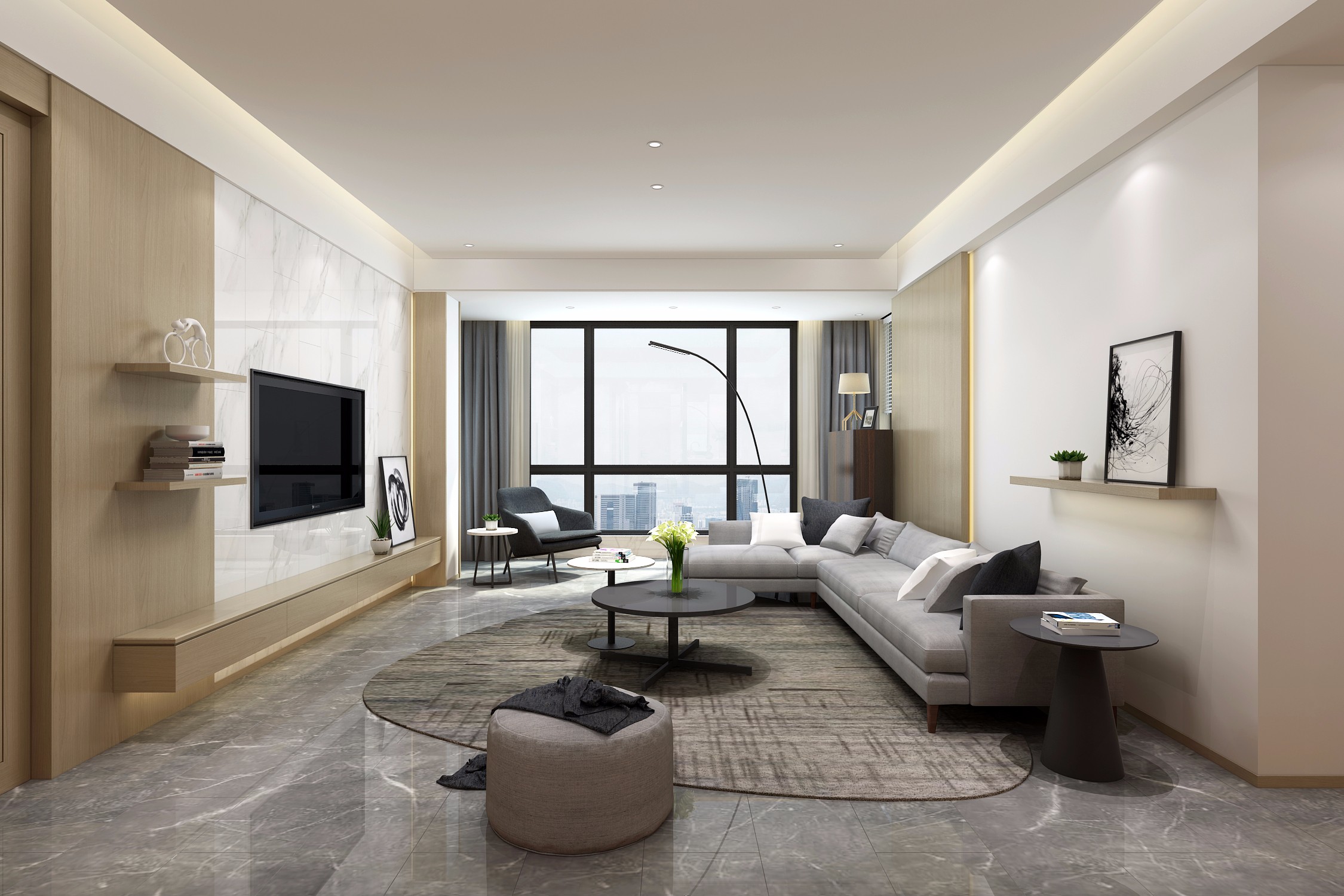 南通120㎡奶油风loft
